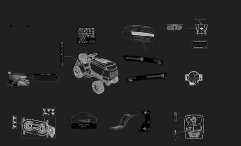 Label Map Diagram and Parts List for 547-42 (13B8775S345)(2022) Yard Machines Lawn Tractor